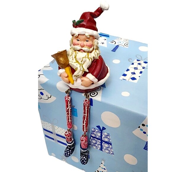 Holiday Shelf Sitting Figurine: Hanging Snowman, Moose & Santa - Picture 4 of 7